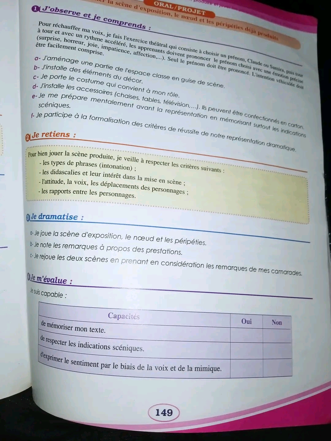 حل تمارين Parcours française 2 ac page 148_ 149 دورة اللغة الفرنسية سنة ثانية اعدادي ص 148 _ 149 اكتب مشهدًا صغيرًا لسلوك المغامرات انتاج